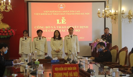 Lễ công bố và trao Quyết định của Viện trưởng Viện KSND thành phố Hà...